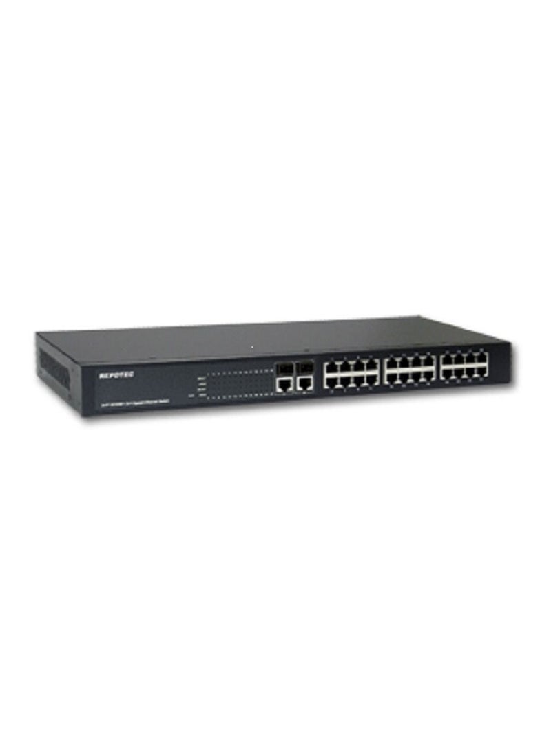 REPOTEC RP-G3224DB:  24-P Fast Ethernet + 2-P Gigabit(TP/SFP) combo Switch - Image 1
