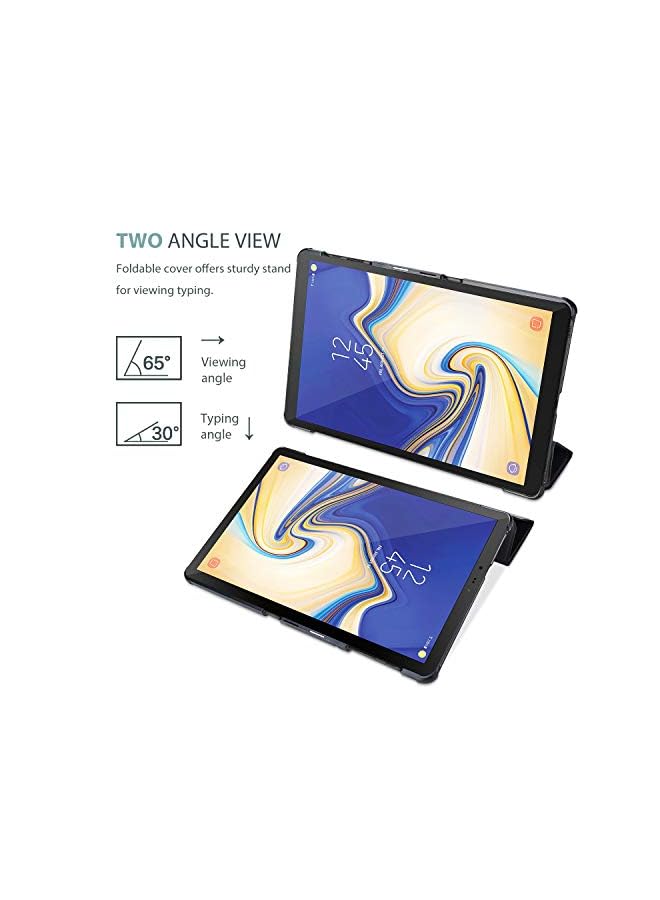 Procases جراب Galaxy Tab A 10.5 T590 T595 T597 إصدار 2018، جراب واقٍ رفيع وخفيف الوزن مع حامل صلب لجهاز Galaxy Tab A 10.5 بوصة Sm-T590/T595/T597 - أسود - Image 3