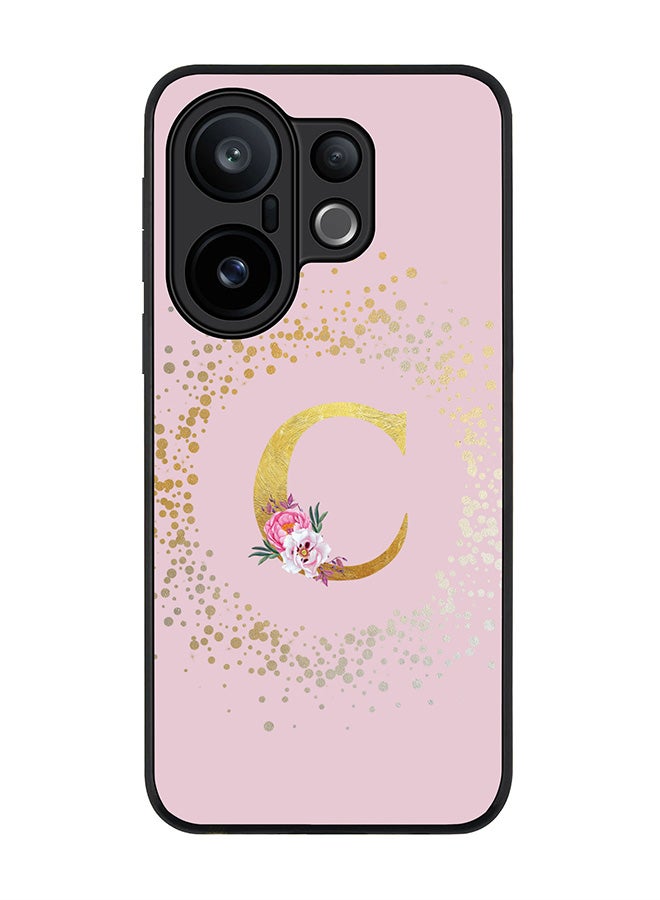 Stylizedd For vivo X200 FE / S30 Pro mini Case,Slim fit Camera Protection, Shockproof Thin Phone cover  - Custom Monogram Floral - C  (Pink )
