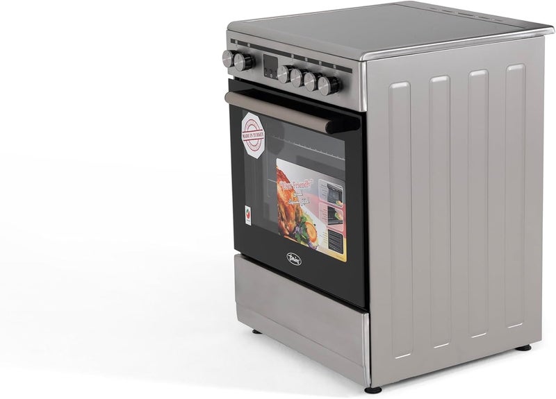 Terim 60X60 Ceramic Cooking Range, 6 Oven Function with Turbo Fan, Stainless Steel, TERVC66ST TERVC66ST Black/Silver - Image 4