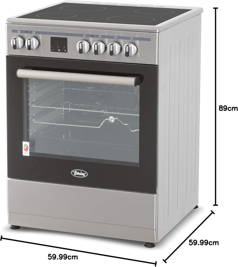 Terim 60X60 Ceramic Cooking Range, 6 Oven Function with Turbo Fan, Stainless Steel, TERVC66ST TERVC66ST Black/Silver - Image 2