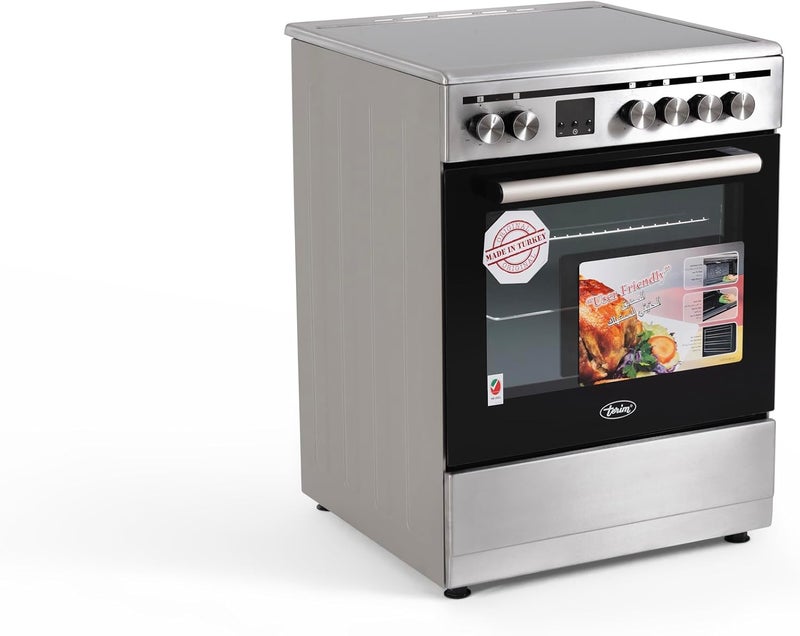 Terim 60X60 Ceramic Cooking Range, 6 Oven Function with Turbo Fan, Stainless Steel, TERVC66ST TERVC66ST Black/Silver - Image 3