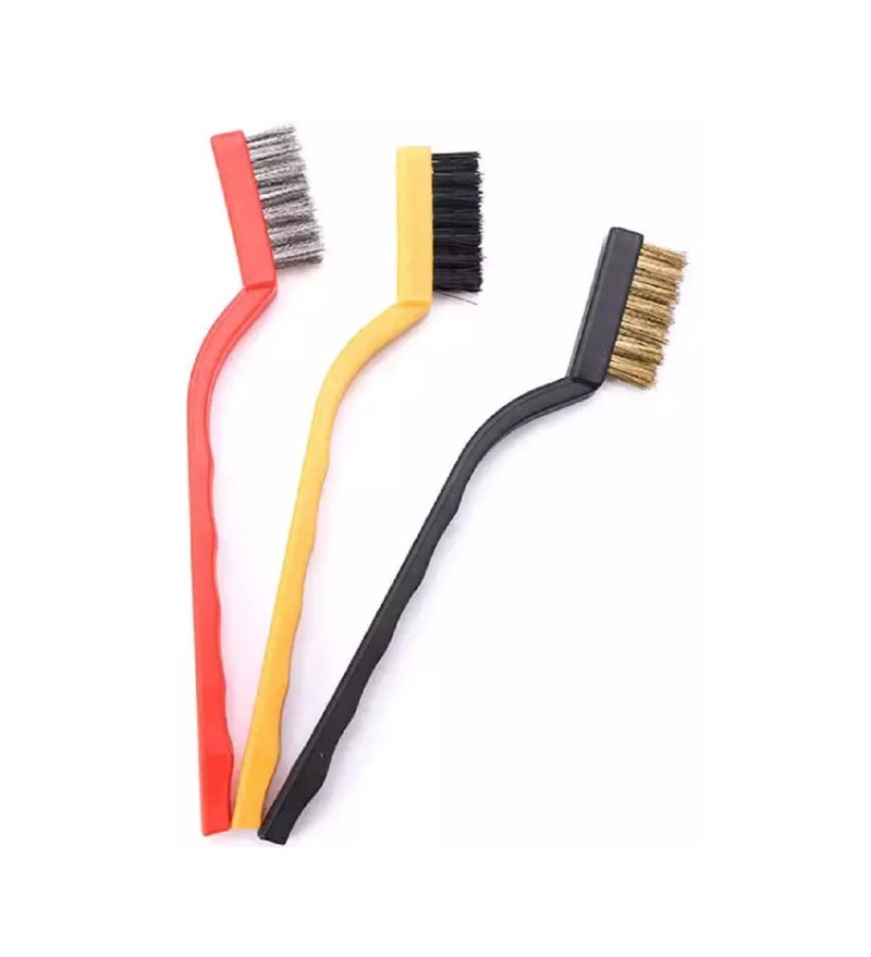 Winberg ® Gas Stove/Wash Basin/Toilet seat/Sink Brush Brass/Steel/Nylon Wire seat Cleaning Brush Set of 3 wirebrush003 - Image 3