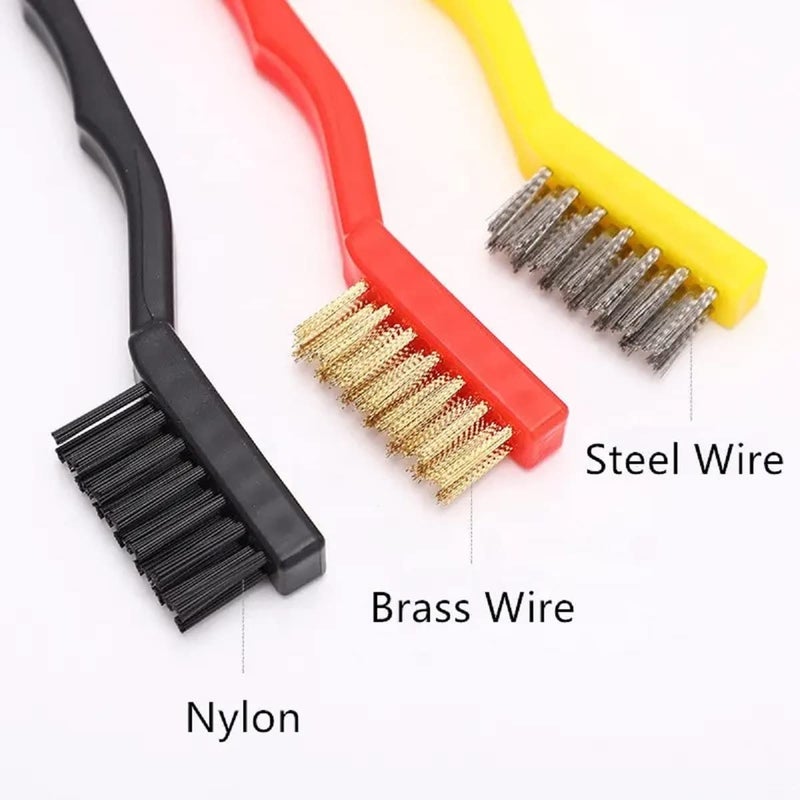Winberg ® Gas Stove/Wash Basin/Toilet seat/Sink Brush Brass/Steel/Nylon Wire seat Cleaning Brush Set of 3 wirebrush003 - Image 2