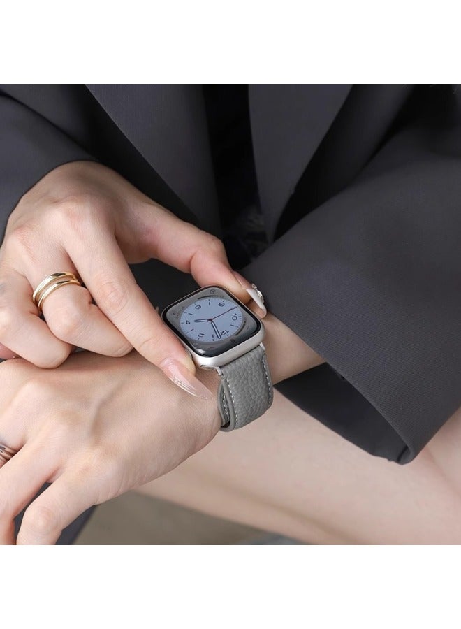 For Huawei GT4watch4 Watch GT3 Silver Magnetic Buckle Litchi Pattern Leather Folding Strap GT2 In Stock-Color:Black (silver Magnetic Buckle)-Specifications:Flat Mouth 20mm [switch Earrings]  - Image 5