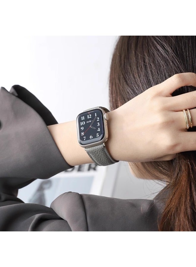 For Huawei GT4watch4 Watch GT3 Silver Magnetic Buckle Litchi Pattern Leather Folding Strap GT2 In Stock-Color:Black (silver Magnetic Buckle)-Specifications:Flat Mouth 20mm [switch Earrings]  - Image 4