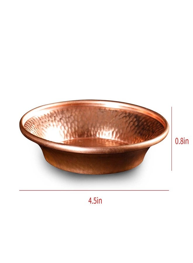Amitofo 4.5”Copper Decorative Bowl Hand-Hammered by Tibet for Sauces Plate, Dips Tray Smudging Bowl, Offering Bowl, Incense Burner Holder, Ash Catcher,Jewelry Dish - Image 3