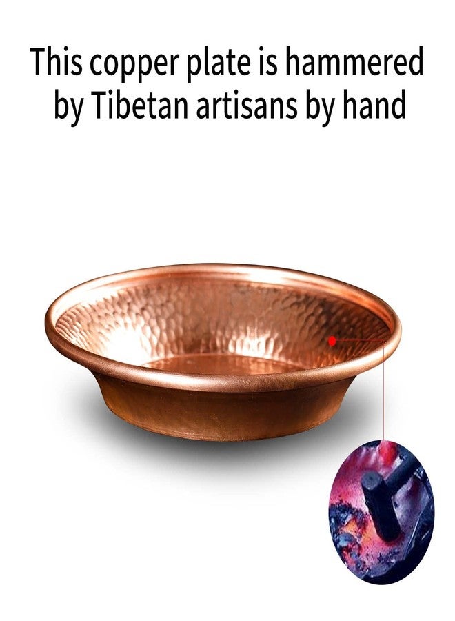 Amitofo 4.5”Copper Decorative Bowl Hand-Hammered by Tibet for Sauces Plate, Dips Tray Smudging Bowl, Offering Bowl, Incense Burner Holder, Ash Catcher,Jewelry Dish - Image 4