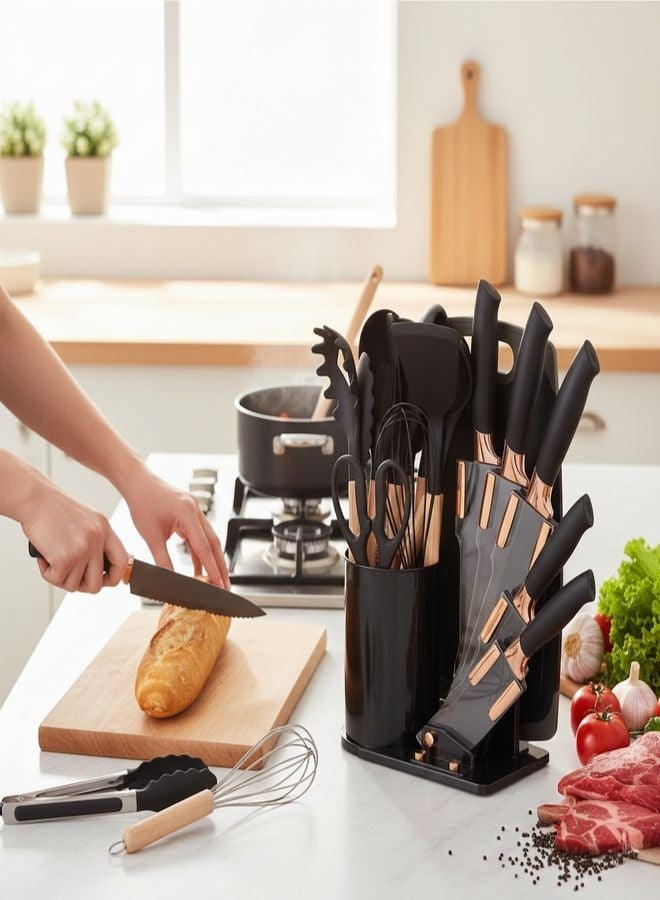 ZEESQUARE 19 Piece Kitchen Utensils Set – Essential Cooking Tools Set for Modern Kitchen - Image 3