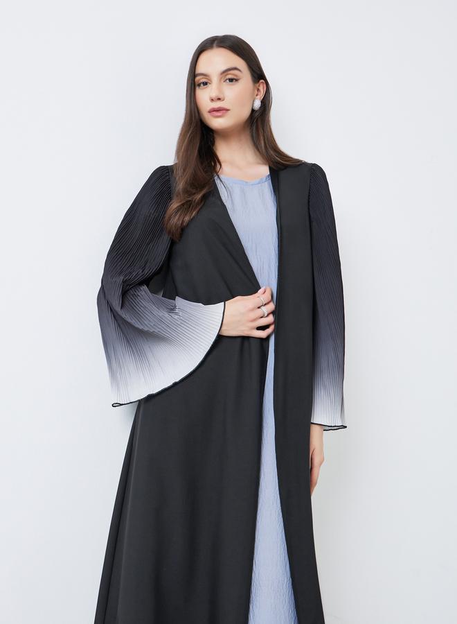 Take Two Dye Print Bell Sleeve Open Front Abaya - Image 3