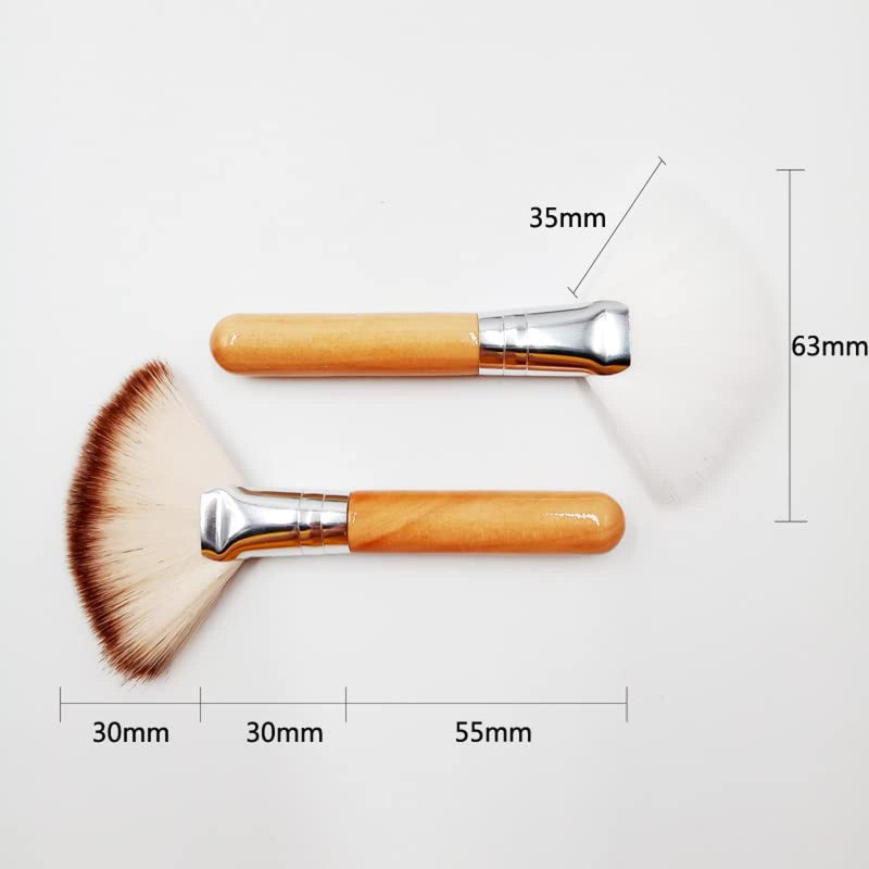 TEONEI Facial Fan Brush,Face Makeup Brush,Highlighting Make Up Brush Cosmetic Tools,4PCS - Image 1