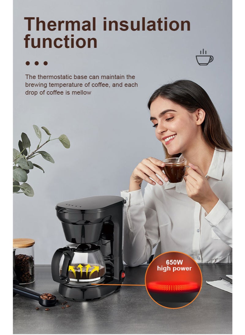 650 W High-Power 750 ML Drip Coffee Maker & American-Style Milk Tea Machine – Insulated Warm-Plate Coffee Pot for Smooth, Mellow Brew  - Image 3