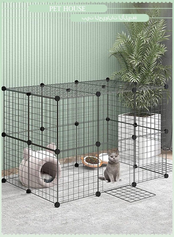 Generic 2-Tier Cat Cage Indoor Diy Cat Playpen Detachable Metal Wire Kennels Crate Large Exercise Place Ideal For 1-2 Cat 105x70x70  - Image 1