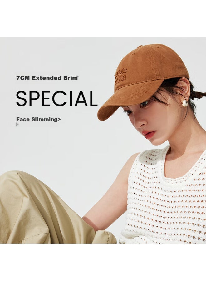 Fancet Women's Spring/summer Baseball Cap Large Head Cirference Soft Top Face-lifting Couple Sports Cap Mallard Duck Tongue Cap Quiet Black - Image 4