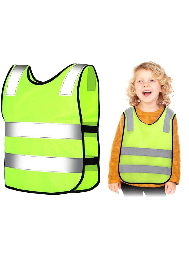 اتش واي سترة سلامة الأطفال ، سترة عاكسة في سترة السلامة دراجة الطفل من (3-12 سنة) سترة النيون الأصفر العاكس لتحسين الرؤية في حركة المرور - Image 1