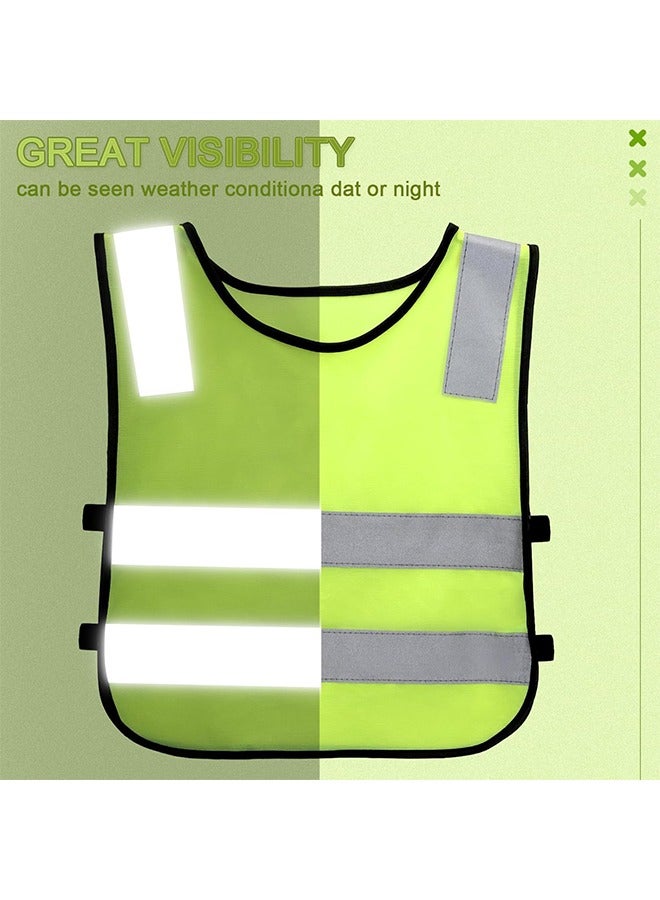 اتش واي سترة سلامة الأطفال ، سترة عاكسة في سترة السلامة دراجة الطفل من (3-12 سنة) سترة النيون الأصفر العاكس لتحسين الرؤية في حركة المرور - Image 4