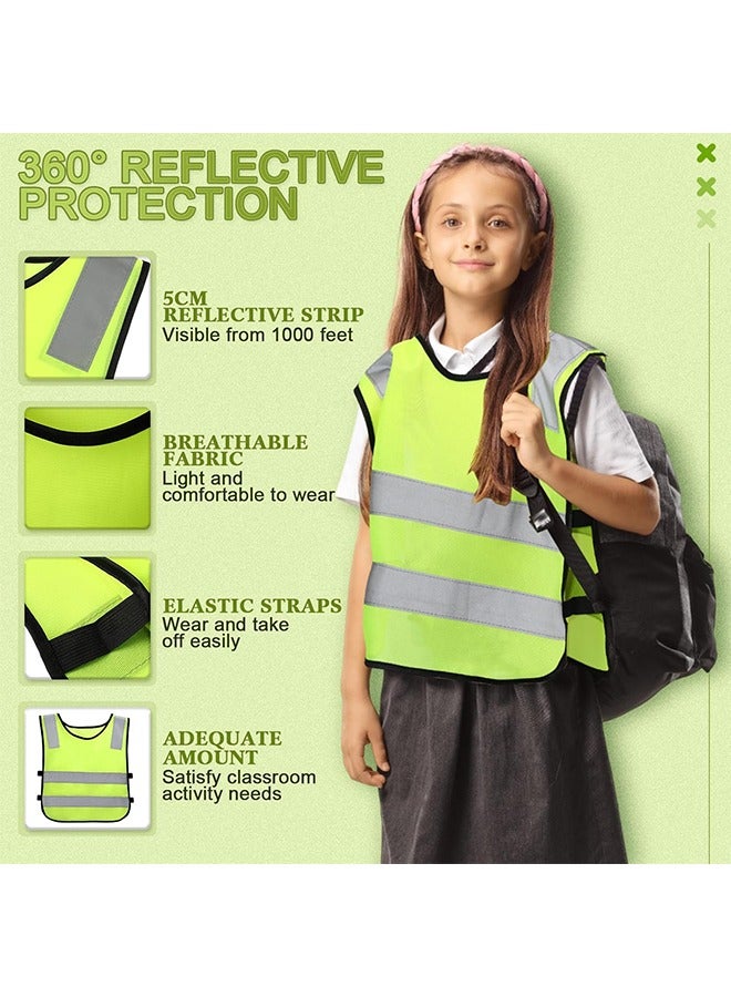 اتش واي سترة سلامة الأطفال ، سترة عاكسة في سترة السلامة دراجة الطفل من (3-12 سنة) سترة النيون الأصفر العاكس لتحسين الرؤية في حركة المرور - Image 3