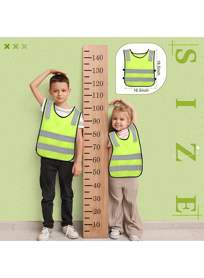 اتش واي سترة سلامة الأطفال ، سترة عاكسة في سترة السلامة دراجة الطفل من (3-12 سنة) سترة النيون الأصفر العاكس لتحسين الرؤية في حركة المرور - Image 2