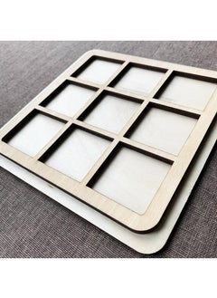 Y&D Children's Wooden Triple Tic XO Chess Triple Tic Chess Leisure Battle Game Chess Parent-Child Interactive Board Game Early Education Toys-White Orange  - Image 3