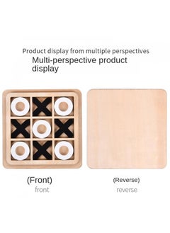 Y&D Children's Wooden Triple Tic XO Chess Triple Tic Chess Leisure Battle Game Chess Parent-Child Interactive Board Game Early Education Toys-White Orange  - Image 4