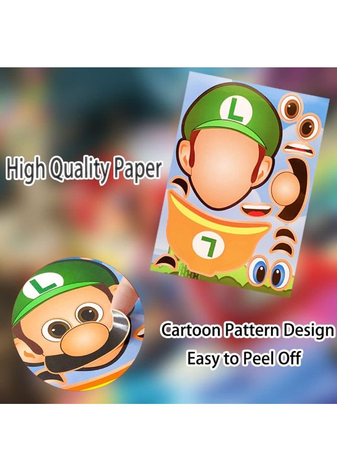 24 Pcs Cartoon Stickers Book Crafts for Kids, Make a Face Stickers, DIY Party Supplies Favors Make Your Own Stickers, Mixed and Matched with Different Designs Characters for Birthday Gifts Reward - Image 5