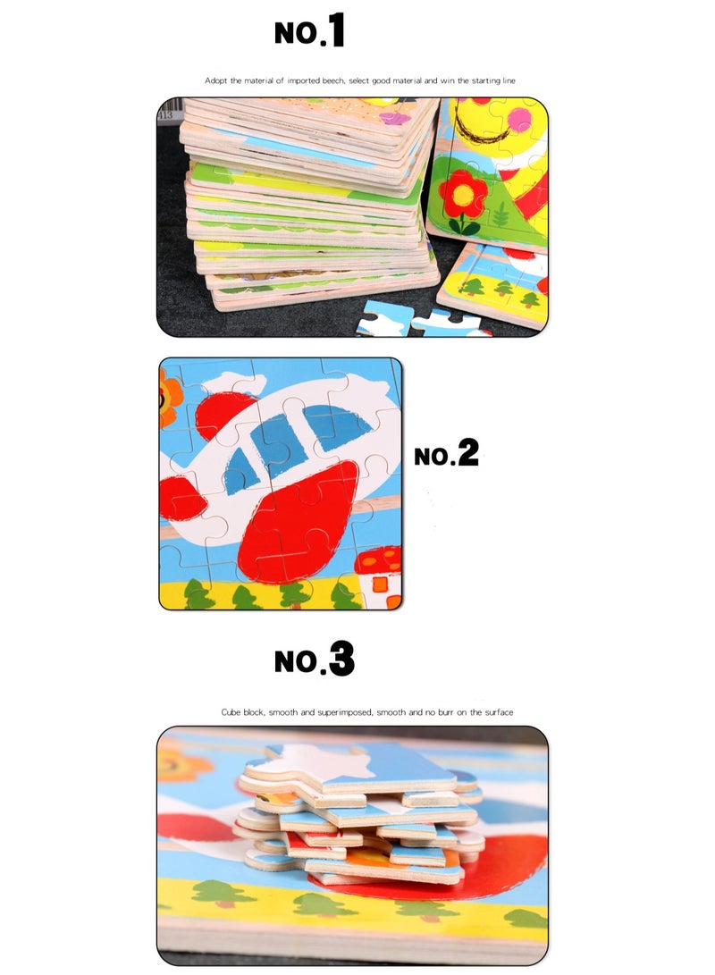 Children's Educational Wooden Cartoon Owl Jigsaw Puzzles Suitable Gift Bag Pack - Image 3
