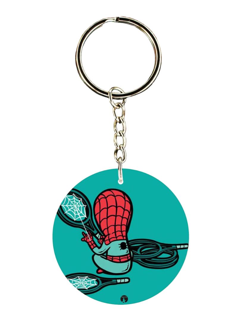 Double Sided Spider Man Printed Keychain