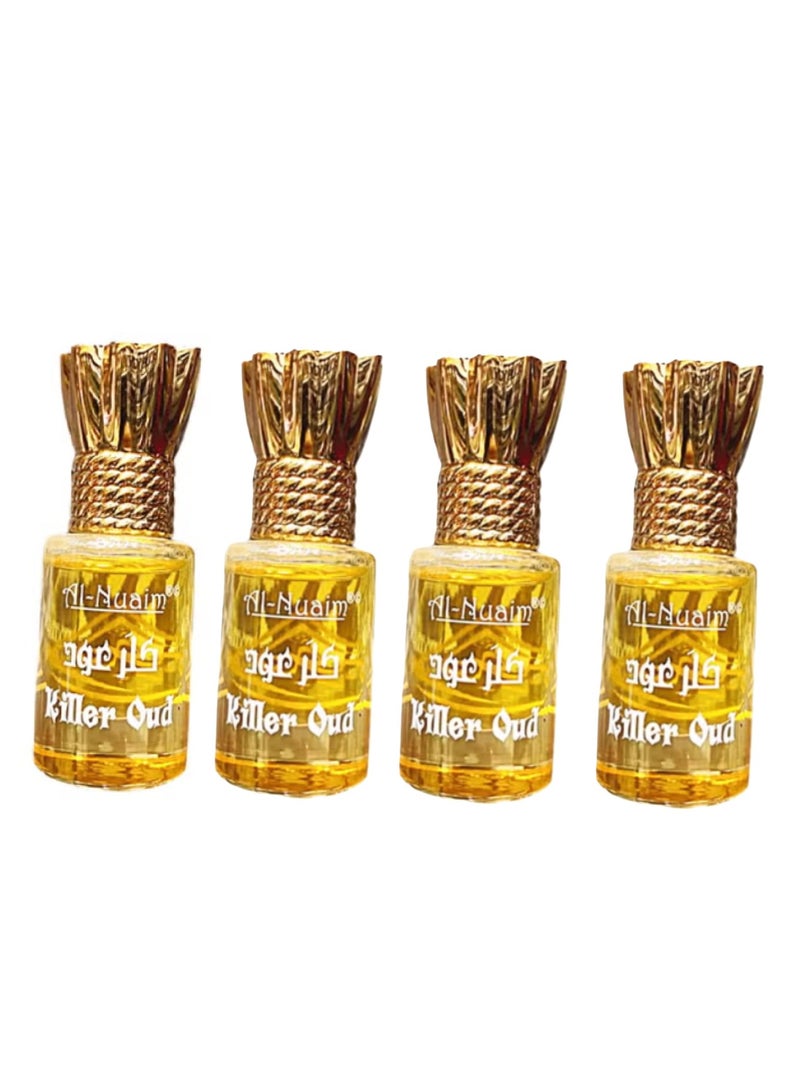 Al Nuaim Al-Nuaim Tohfa Series Killer Oud Attar Roll-On 6ml (Pack of 4) | Alcohol-Free Unisex Concentrated Perfume Oil | Long Lasting Oud & Musk Fragrance for Men & Women | Pocket Size Ittar - Image 1