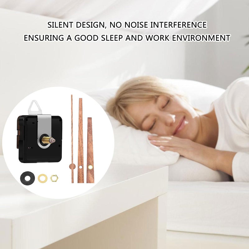 S03 Quiet Wall Clock Movement Mechanism Kit With Multiple Shaft Lengths And Wood Hands - Image 4