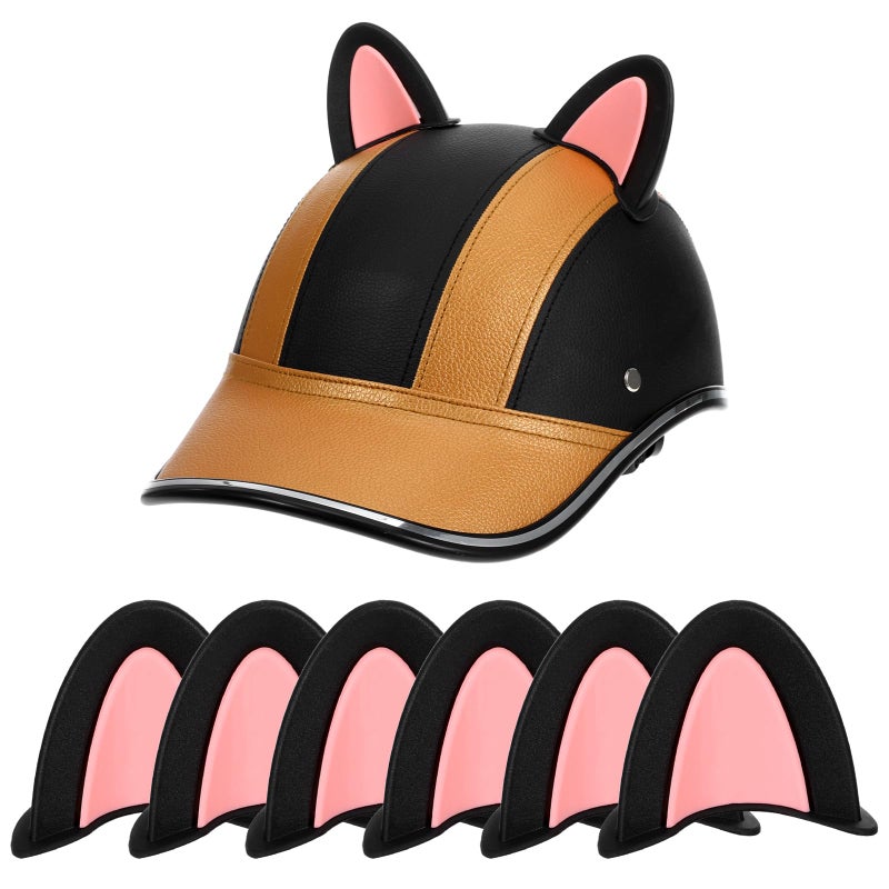 HOMSFOU 3 Pairs Cat Ears for Helmet Self Adhesive Kitten Cat Ears Style Attachments Cute Helmet Decors for Motorcycle Bicycle Scooter Helmets - Image 3