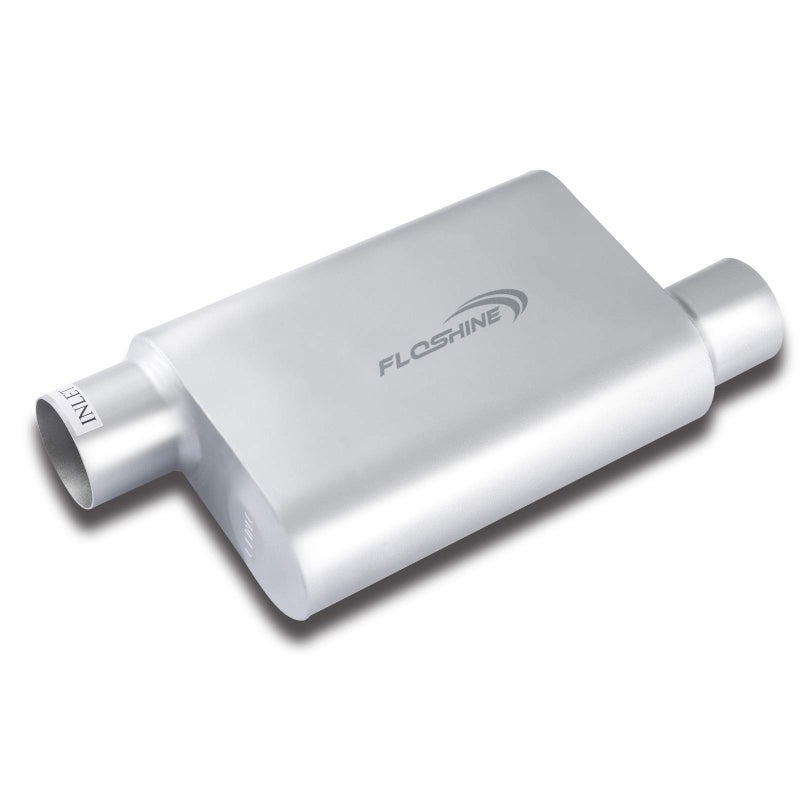 Floshine Universal Mufflers Two Chamber 3 offset inlet ID 3 offset outlet ID Performance Automotive Exhaust Muffler FH43043