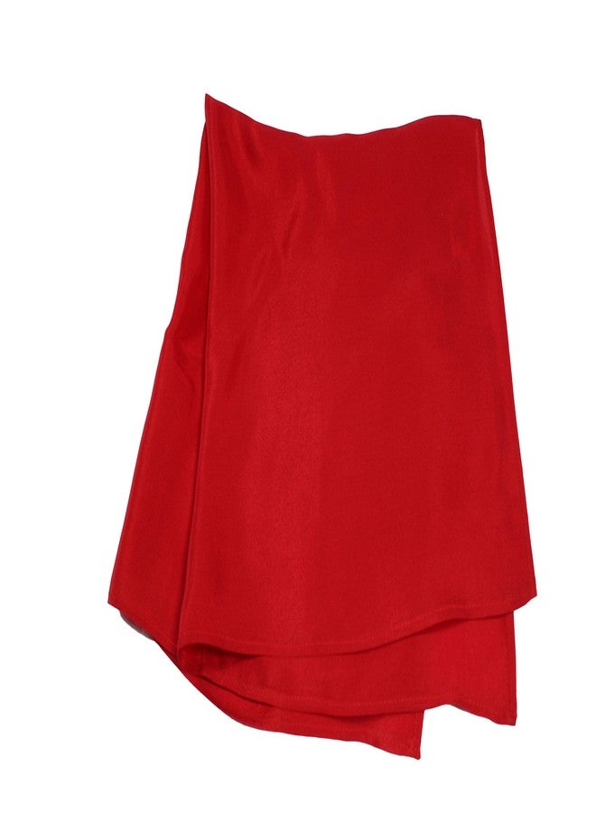 Royal Silk Creamy Red Satin Silk Pocket Square 100% Silk - Large 16" Square - Image 4