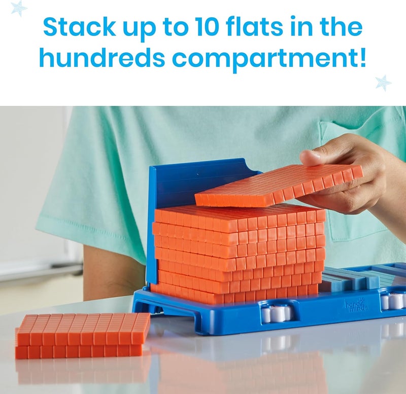 hand2mind hand2mind Place Value Frame with Base Ten Blocks Base 10 Blocks Educational Math Manipulatives Montessori Math Materials Counting Cubes for Kids Math Kindergarten Math Classroom Must Haves - Image 5