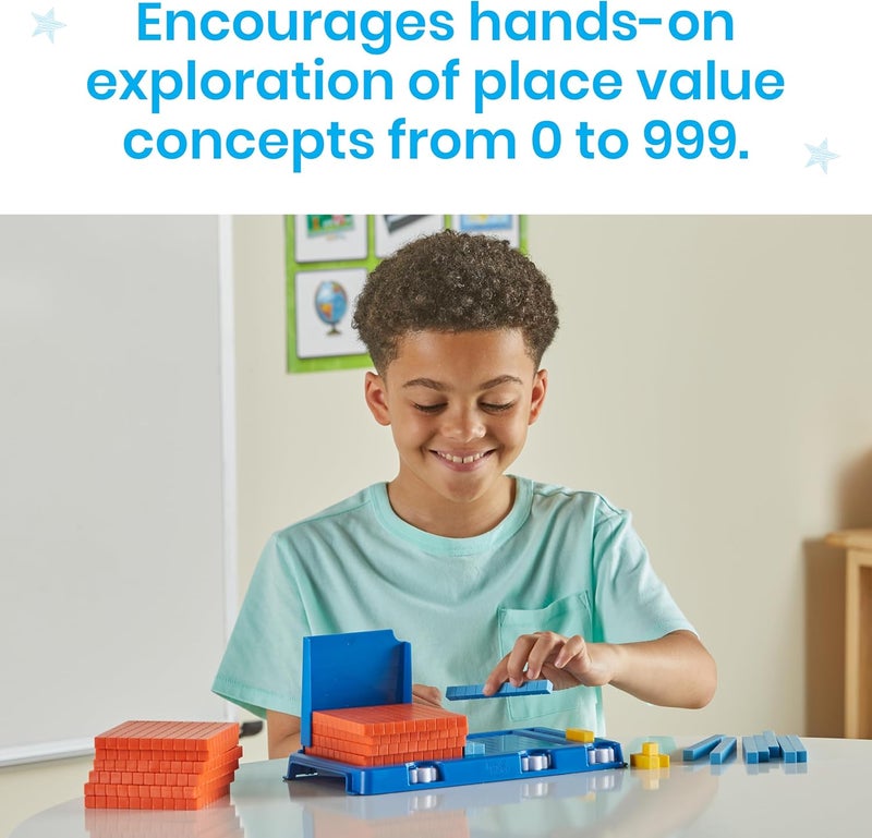 hand2mind hand2mind Place Value Frame with Base Ten Blocks Base 10 Blocks Educational Math Manipulatives Montessori Math Materials Counting Cubes for Kids Math Kindergarten Math Classroom Must Haves - Image 3