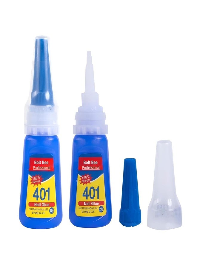bolt bee غراء أظافر بولت بي 401 فائق القوة، لاصق أظافر سهل الاستخدام بالفرشاة للأظافر الأكريليك، والأظافر اللاصقة، وأطراف الأظافر، جل يدوم طويلاً - Image 1