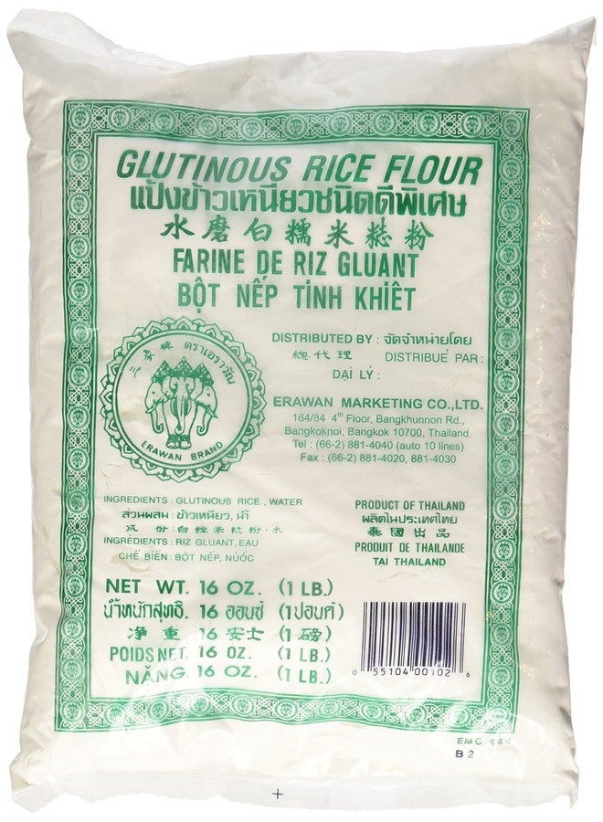 ERAWAN, Dried Sweet 2x 1 Lb Traditional Water Milled, Glutinous Rice Flour, 32 Ounce - Image 1