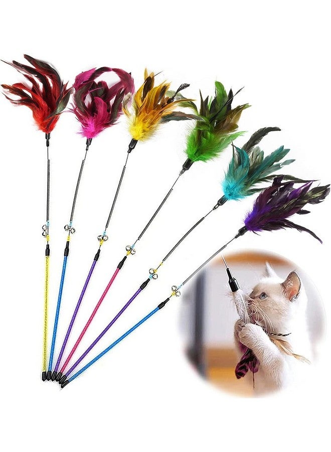 عصا زنبركية على شكل ريشة قطة - عصا جرس تفاعلية للاستمتاع باللعب اللامتناهي والتحفيز العقلي | قم بإشراك غرائز قطتك الطبيعية للصيد والانقضاض (متعدد الألوان) - Image 1