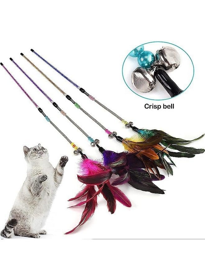 عصا زنبركية على شكل ريشة قطة - عصا جرس تفاعلية للاستمتاع باللعب اللامتناهي والتحفيز العقلي | قم بإشراك غرائز قطتك الطبيعية للصيد والانقضاض (متعدد الألوان) - Image 5