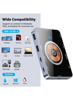 X-level 10 in 1 USB 3.0 Hub With 15W Wireless Charging Aluminum USB C 2.0 Data Hub SD TF Card Reader Adapter,Compatible for MacBook Pro/Air 2023 M2/M1, iPad Pro/Air, HP, Dell, ASUS, Lenovo, etc  - Image 4