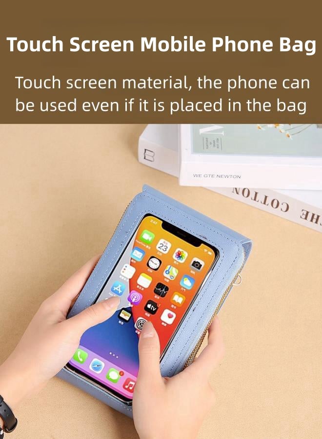 Women's Small PU Leather Crossbody Bag, Ladies Touch Screen Mobile Phone Bag Dhoulder Bag Sling Bag Side Bag Carry Bag, Key/Cash/Passport/Storage Wallet Card Holder Coin Purse for Girls/Students  - Image 2