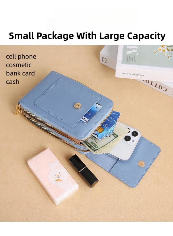 Women's Small PU Leather Crossbody Bag, Ladies Touch Screen Mobile Phone Bag Dhoulder Bag Sling Bag Side Bag Carry Bag, Key/Cash/Passport/Storage Wallet Card Holder Coin Purse for Girls/Students  - Image 3