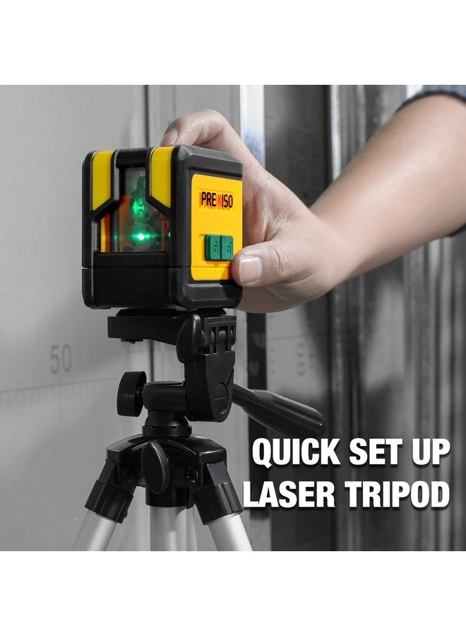 Prexiso PREXISO Laser Level with Tripod, 100Ft Dual Modules Self Leveling Cross Line Laser Level, Green Line leveler Tool for Floor Tile, Home Renovation, Construction with 26in Tripod, 2 AA Batteries  - Image 2