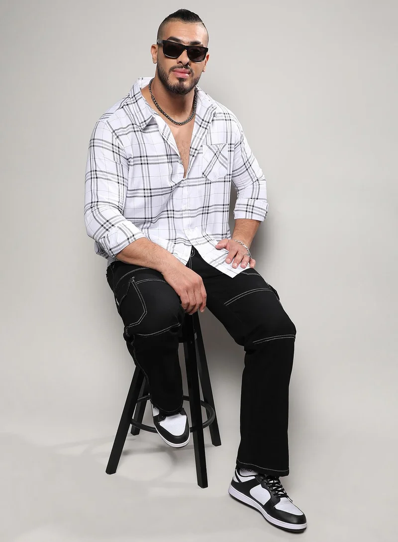 Instafab Plus  Tartan Plaid Shirt for Men | Best Price UAE