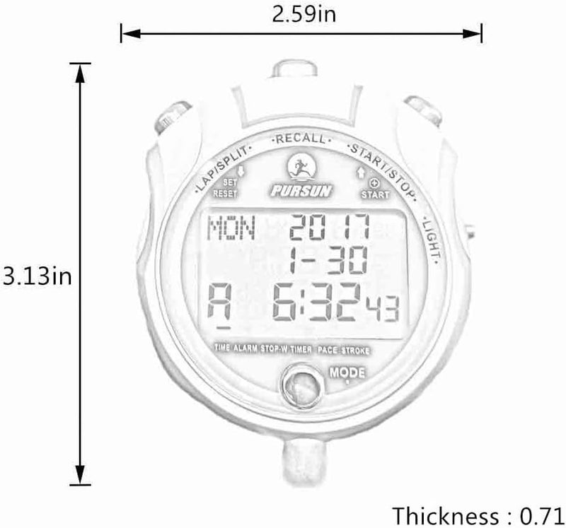 Rolilink Stopwatch with Backlight, Metal Stop Watch 400 Lap Memory with 0.01second Timing Timer, Countdown Timer Stopwatch for Sports, Competitions, Games - Image 3