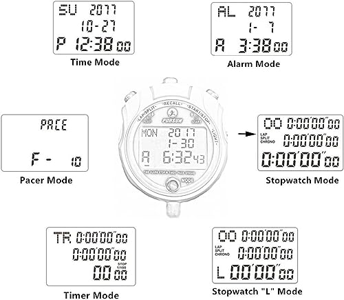 Rolilink Stopwatch with Backlight, Metal Stop Watch 400 Lap Memory with 0.01second Timing Timer, Countdown Timer Stopwatch for Sports, Competitions, Games - Image 2