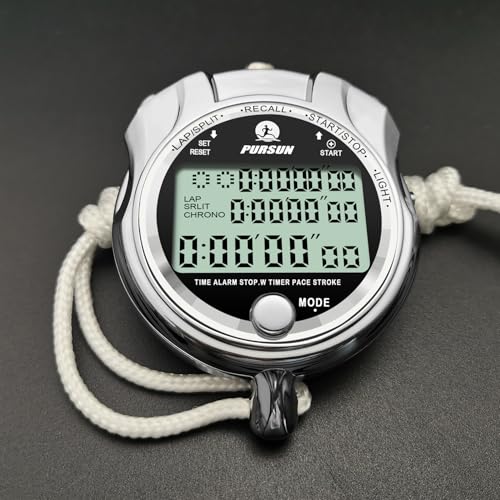 Rolilink Stopwatch with Backlight, Metal Stop Watch 400 Lap Memory with 0.01second Timing Timer, Countdown Timer Stopwatch for Sports, Competitions, Games - Image 5
