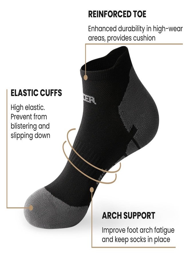 واندر جوارب رياضية ضاغطة للرجال من WANDER، جوارب قصيرة للكاحل، جوارب رياضية للجري، جوارب قصيرة قابلة للتهوية مع دعم لقوس القدم، 7 أزواج - Image 4