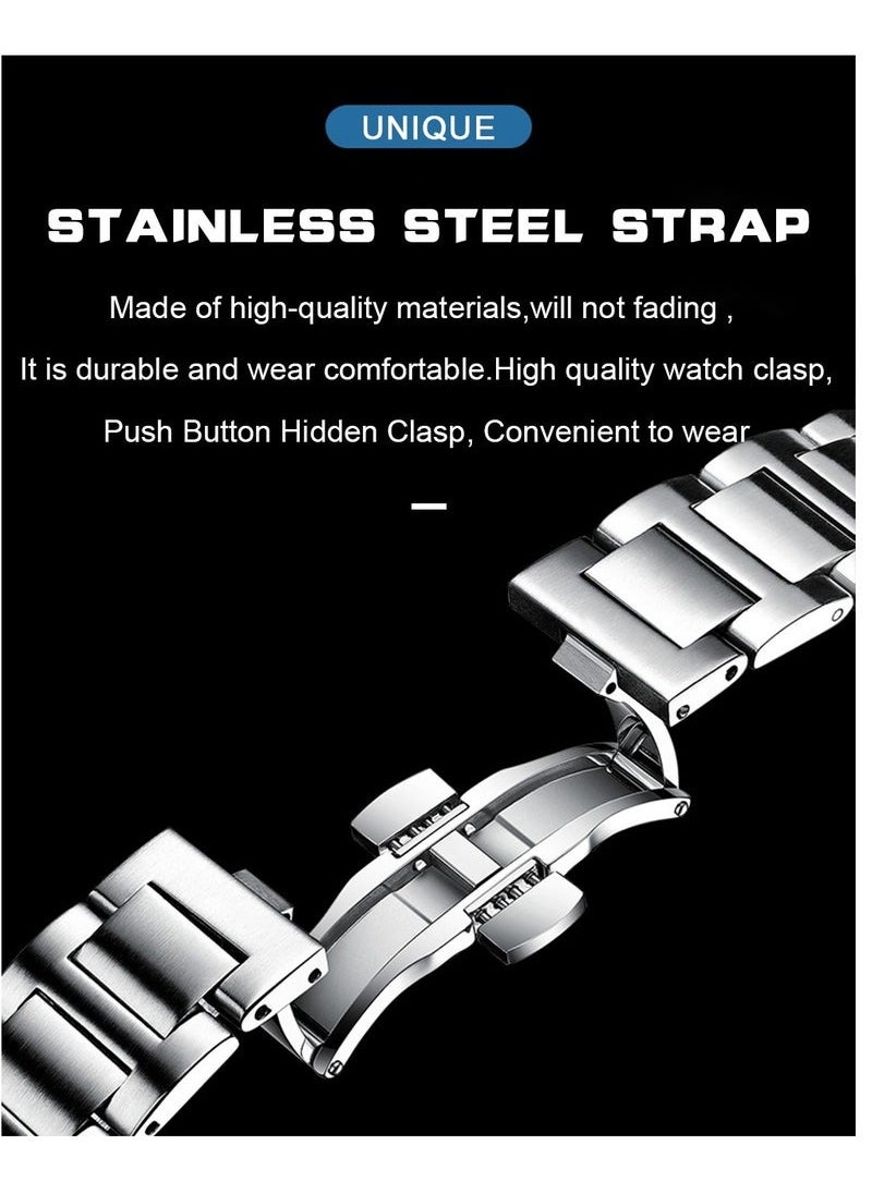 POEDAGAR Men Quartz Movement Watch，Waterproof Luminous Men's Watch, Stainless Steel Strap Business Watches  - Image 5