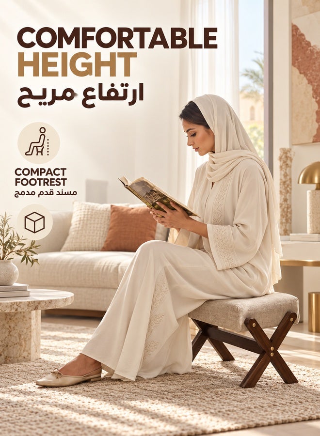 والالا مسند قدم عثماني، مسند قدم خشبي صغير للأريكة، أسفل المكتب، مقعد لتغيير الأحذية، مسند قدم عثماني مبطن، مسند قدم متدرج، مقاعد إضافية لغرفة المعيشة، المدخل، غرفة النوم والفناء - Image 2