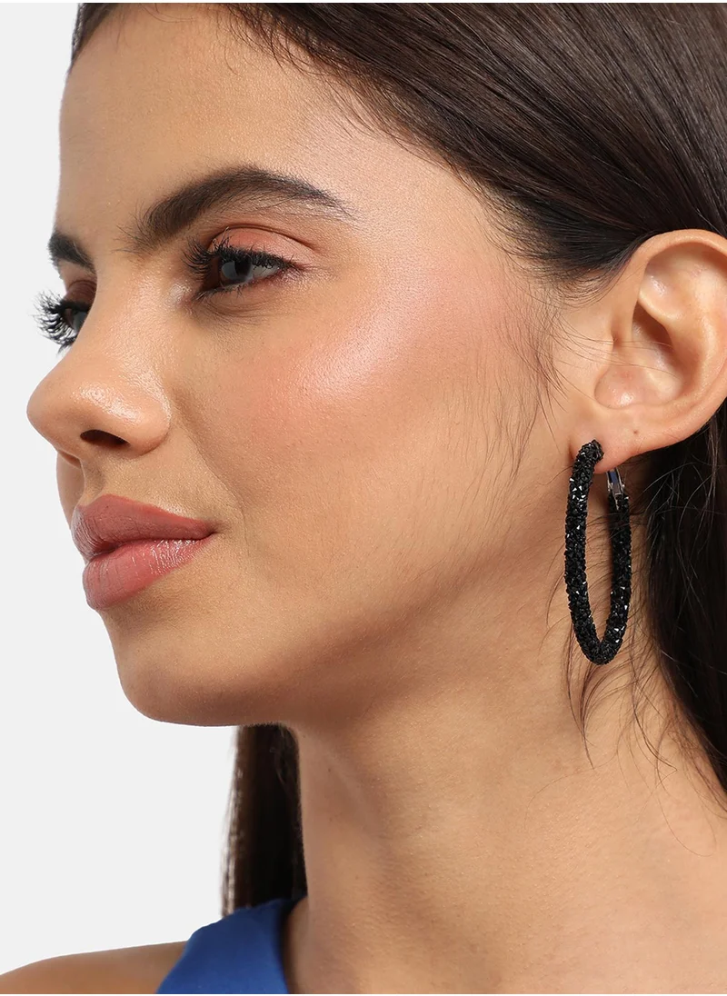 SOHI Embellished Cluster Hoop Earrings